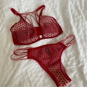 Victoria's Secret Red Lace Lingerie Set